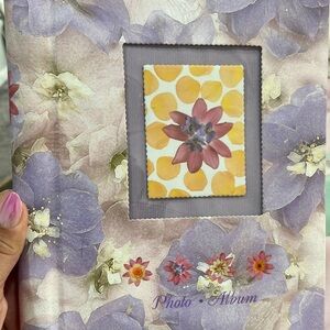 Floral Photo Album with Purple and Yellow Accents